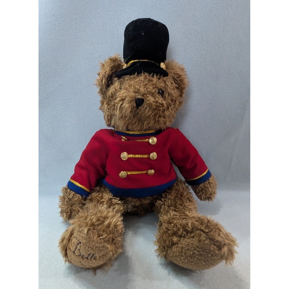 Belk Plush Teddy Bear Unisex 11in Brown Excellent 1999 Holiday Soldier Vintage
